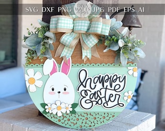 Hop Hop Bunny Ear Easter Egg Sign, Digital Download, SVG Laser Cut File ...
