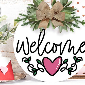 Welcome With Heart Flourish SVG | Valentine's Day Design