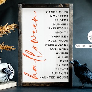 Halloween List SVG | Halloween Modern Farmhouse Sign | DXF and More