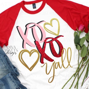 SVG | XOXO Allemaal | Snijbestand | Krabbelharten | Valentijnsdag | Valentijnsliefde | Shirtkaart bord | Vinylsjabloon HTV | png | Clipart