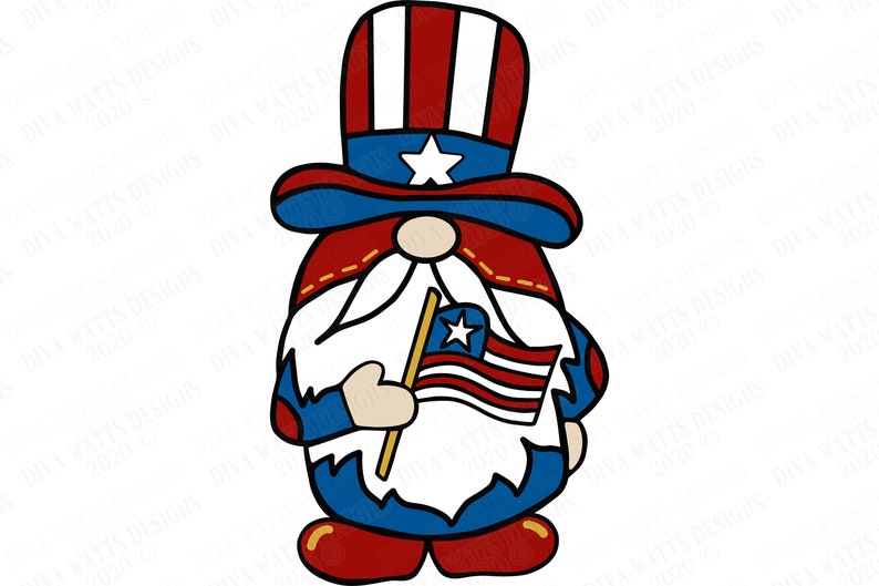 SVG 4th of July Gnome Independence Day Summer Gnomie | Etsy