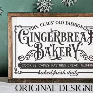 Gingerbread Bakery SVG | Vintage Christmas Baking Sign Design