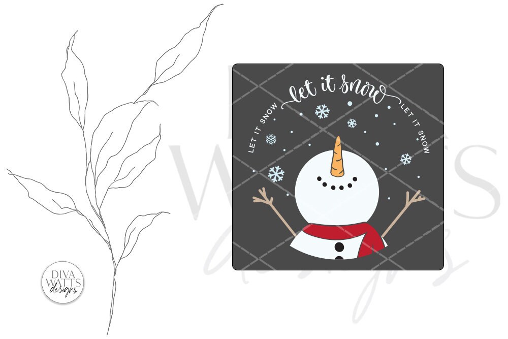 Let It Snow SVG | Christmas Snowman Design - Etsy