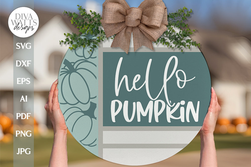Hello Pumpkin SVG Fall Door Hanger svg Pumpkin svg Boho Door Hanger svg Fall Boho svg Boho Sign svg Fall Door Sign svg Fall Cut File