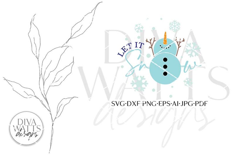 Let It Snow Round Sign SVG | Door Hanger Design - Etsy