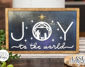 Joy To The World Glowforge SVG | Christmas Nativity Scene Design