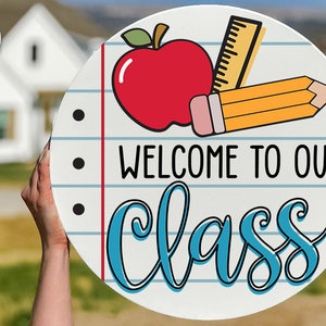 Welcome To Our Class SVG | Classroom Notebook Paper Door Hanger