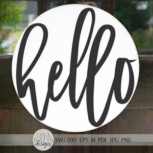 Round Hello Sign 