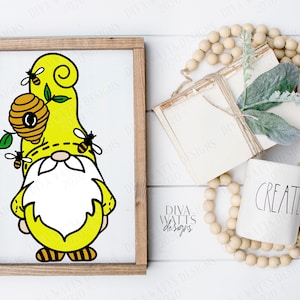 Download SVG Bumble Bee Gnome Cutting File Farmhouse Buzz Bees | Etsy