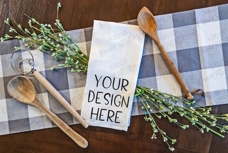 Download Kitchen Tea Towel Mockup Collection Farmhouse Mock Up | Etsy