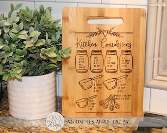 Glowforge Kitchen Conversions Chart | Kitchen SVG | dxf and more