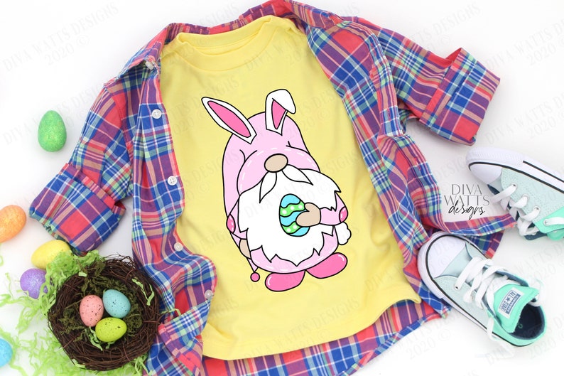 SVG Easter Bunny Gnome Cutting File Egg Ears Cotton Tail ...