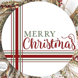 Merry Christmas Plaid SVG | Farmhouse Round Design