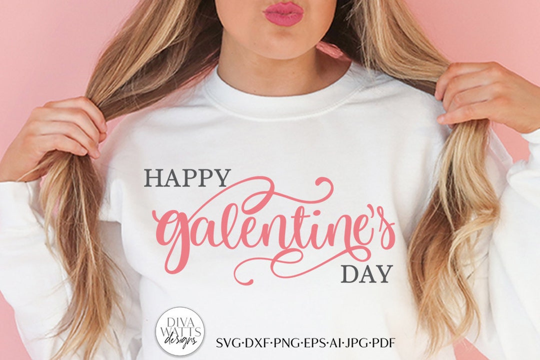 Happy Galentine's Day SVG Valentine's Day Design - Etsy