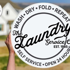 Laundry Service Co SVG | Round Farmhouse Design