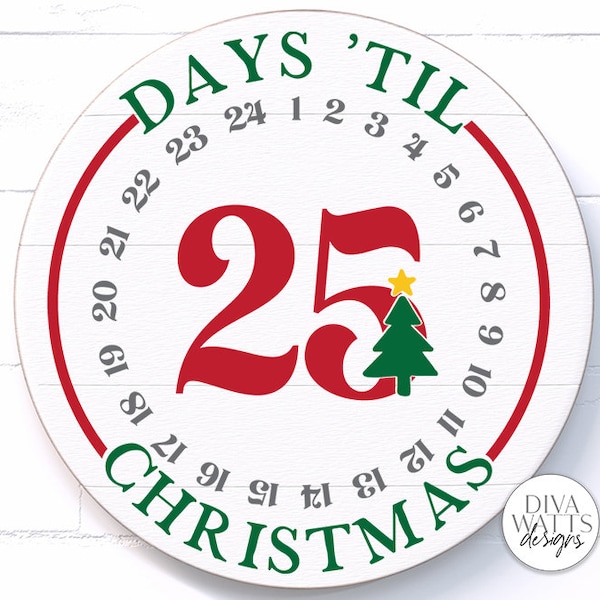 Tage 'Bis Weihnachten SVG | Weihnachten Countdown Rund Design