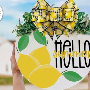 Hello Summer SVG | Lemons Door Hanger Welcome Design