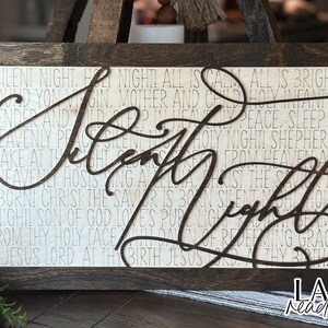 Silent Night Hymn Glowforge Laser SVG | Christmas / Winter Sign