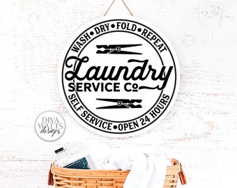 Laundry Service Co SVG | Round Design