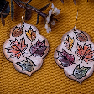Fall Leaves Earrings SVG For Laser Fall Earrings Fall Leaves Glowforge Earrings SVG For Laser Fall Leaves Earrings SVG Autumn Earrings svg