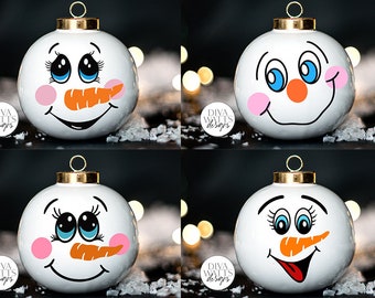 Snowman Face SVG Bundle | Christmas / Winter Designs