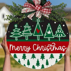 Merry Christmas SVG Door Hanger For Christmas SVG Welcome SVG Christmas Trees Winter Door Hanger svg Christmas Trees svg Christmas Sign svg