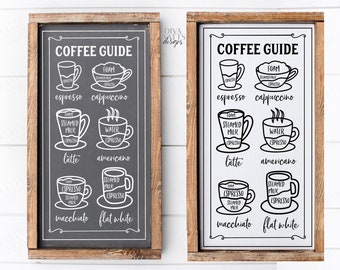 Coffee Menu SVG | Coffee Bar Sign SVG | Farmhouse Kitchen | dxf and more!