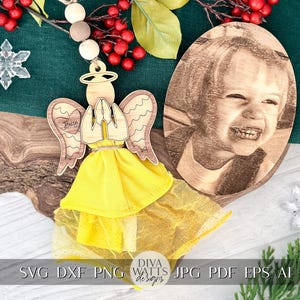 Angel Memorial Ornament SVG - Personalized Remembrance Design