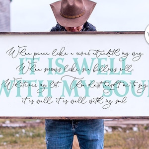 It Is Well With My Soul SVG | Christian Lyrics Sign | Farmhouse Wall Decor | DXF and More