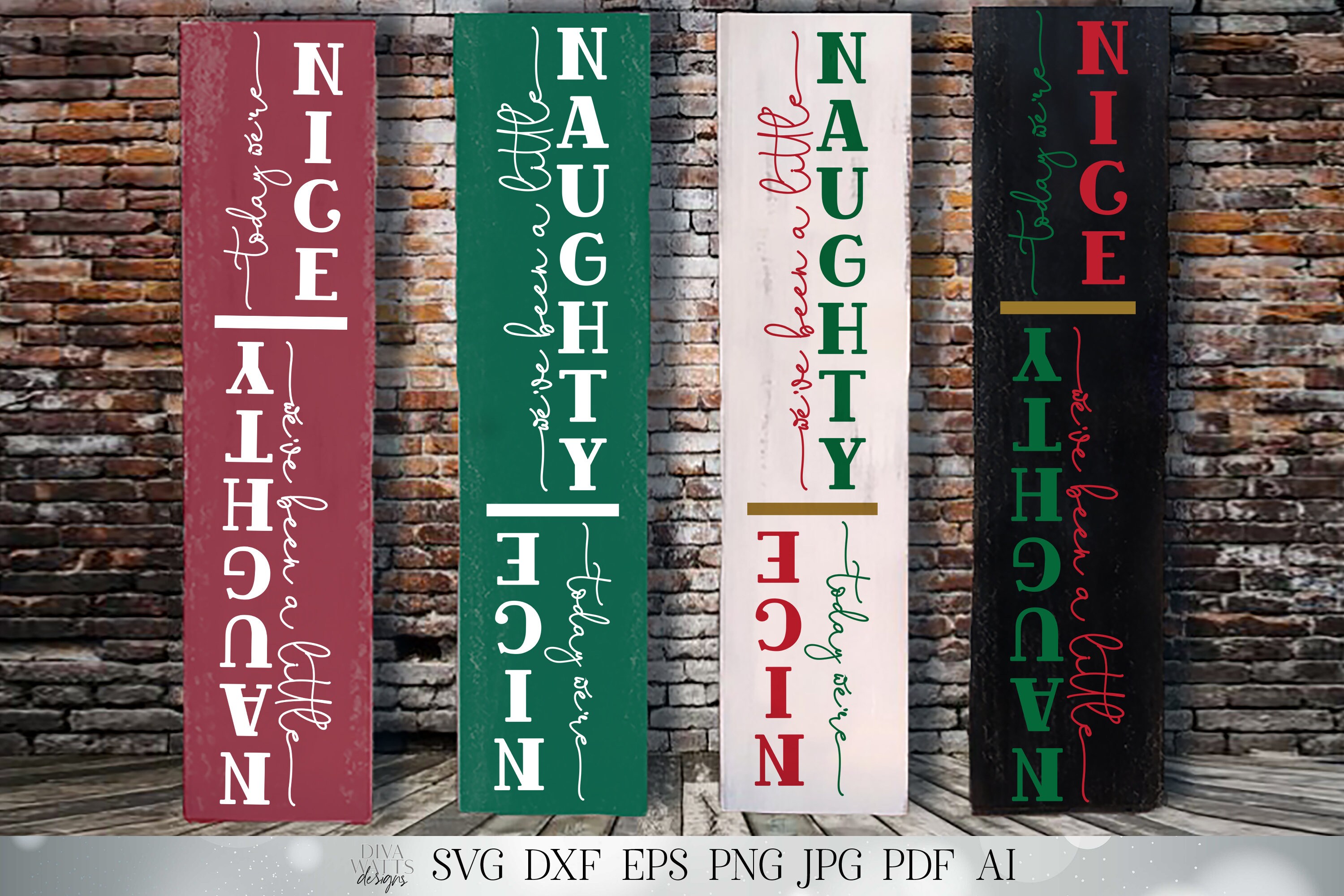 Naughty Nice Vertical Porch Sign Christmas SVG Funny SVG - Etsy Canada