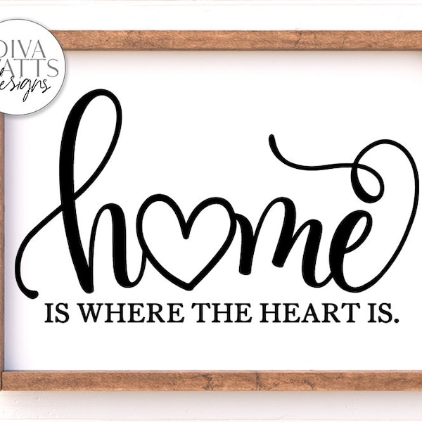 Home Is Where The Heart Is SVG | Farmhouse Sign | DXF and More!