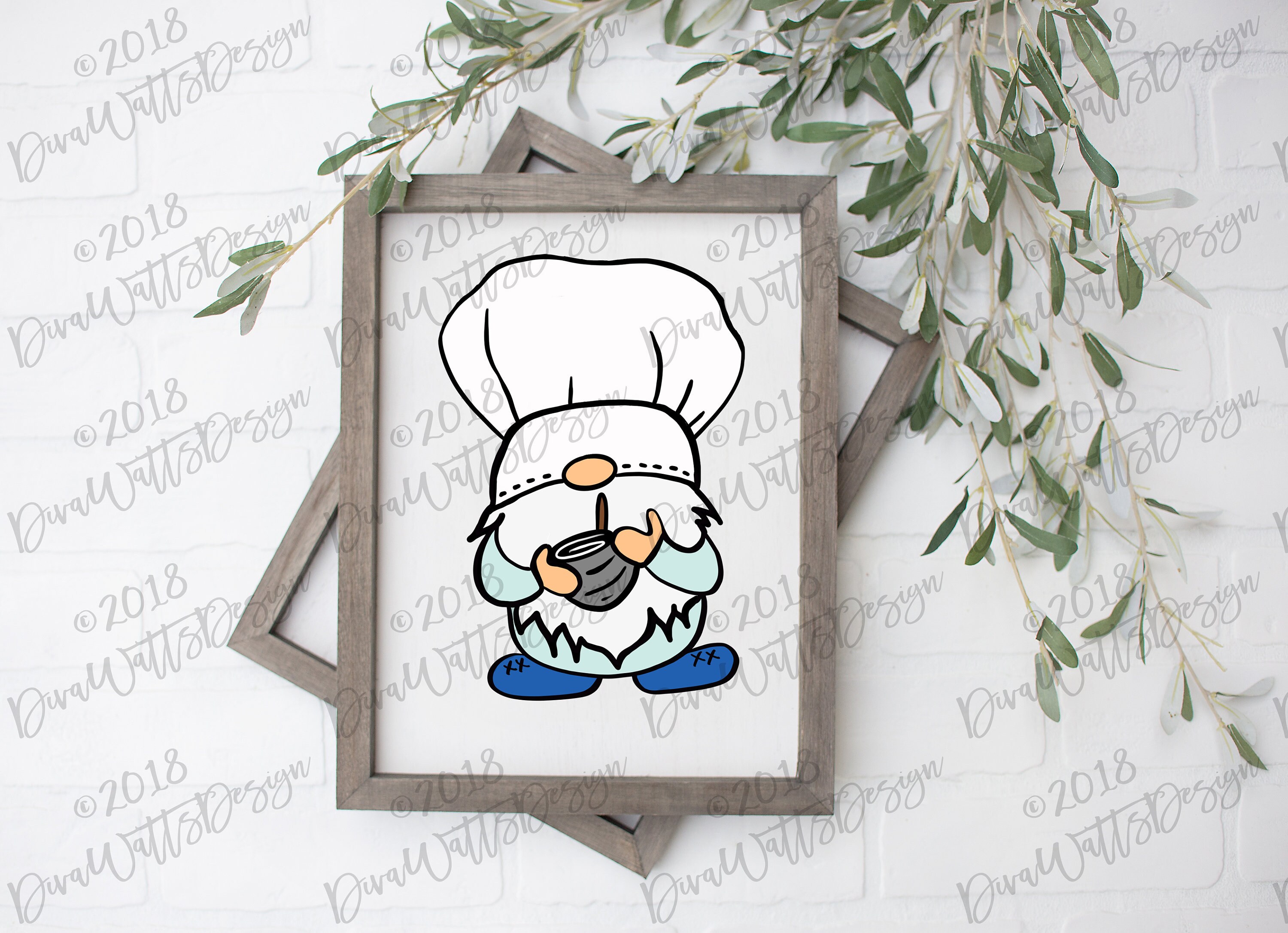 Download Svg Chef Baker Gnome Kitchen Farmhouse Decor Art Instant Etsy