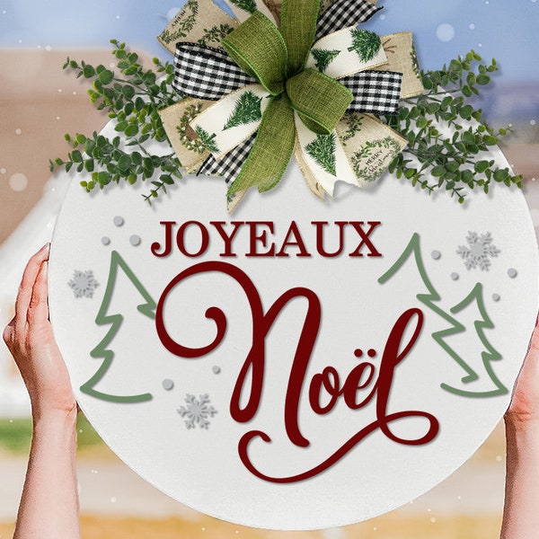 Joyeaux Noel SVG Merry Christmas SVG French Noel SVG Door Hanger For Christmas Door Hanger svg French Door Hanger svg Winter Door Hanger svg