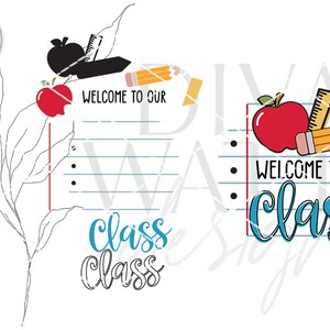 Welcome to Our Class SVG | Classroom Notebook Paper Door Hanger - Etsy