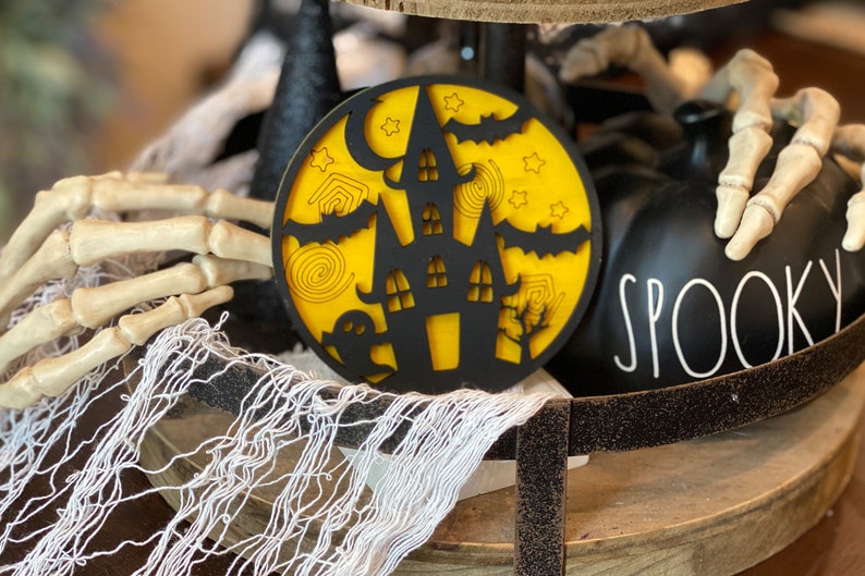 Download 3D Halloween Signs Glowforge SVG Set of 6 Designs Tiered ...