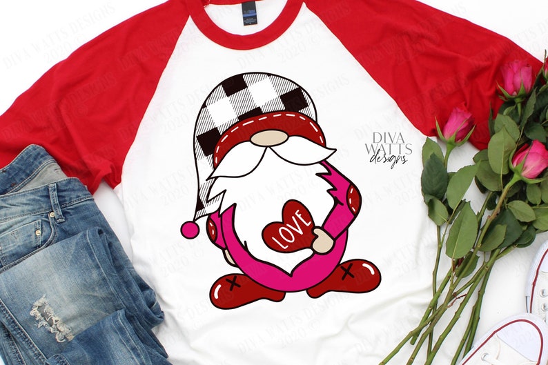 Download SVG Valentine's Day Gnome Cutting File Valentine Shirt | Etsy