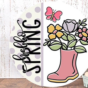 Hello Spring SVG | Floral Boots Spring Time Design