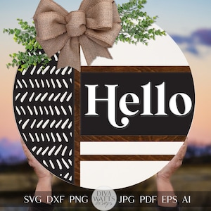 Hello SVG Boho Door Hanger SVG Farmhouse Door Hanger SVG Welcome svg Home Decor svg Geometric Door Hanger svg Cricut Boho svg Door Decor