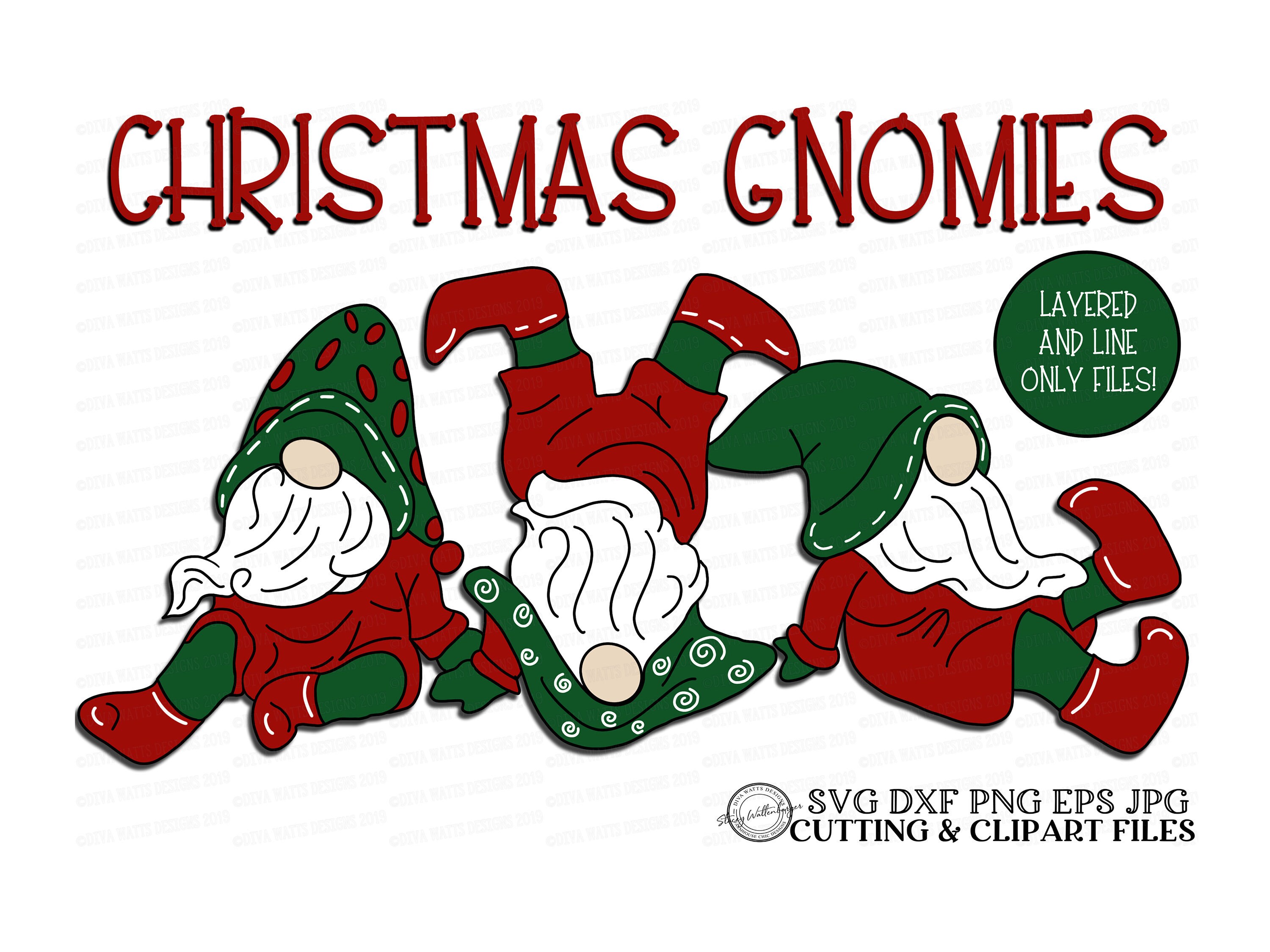 Download SVG Christmas Gnomes Gnomies Cutting File PNG eps dxf | Etsy