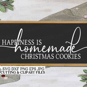 SVG-geluk is zelfgemaakte kerstkoekjes | Snijbestand | Direct downloaden | Boerderij | DXF png jpg | Vinyl stencil keuken