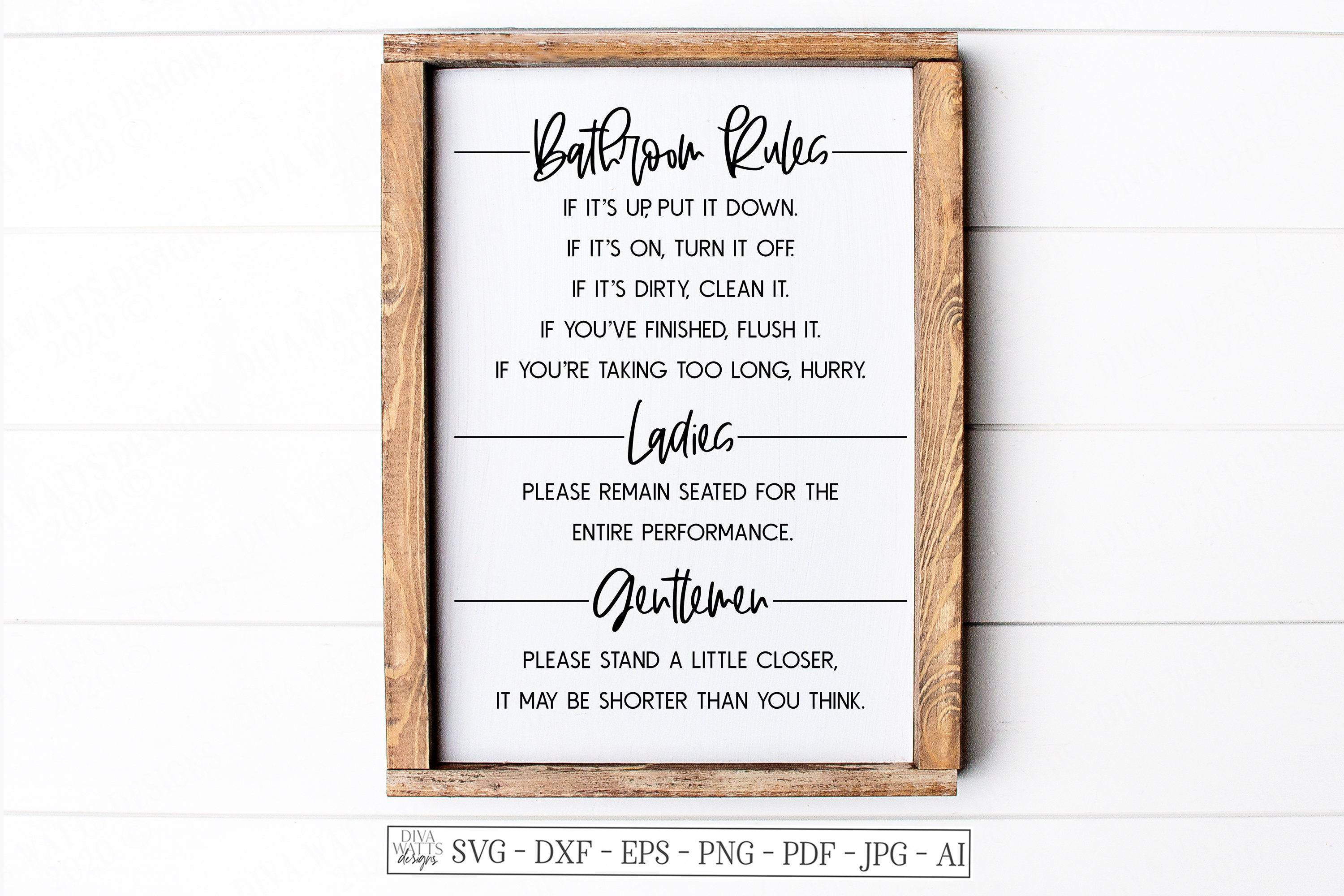 Download Svg Bathroom Rules Cutting File Ladies Gentlemen Farmhouse Rustic Humor Sign Decor Cricut Svg Silhouette Dxf Vinyl Stencil PSD Mockup Templates