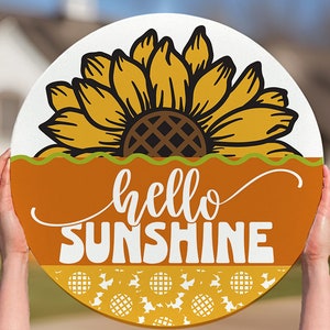 Hello Sunshine SVG Sunflower Door Hanger svg Fall Sunflower svg Fall Door Hanger svg Fall Welcome svg Autumn Sunflower svg Autumn SVG file