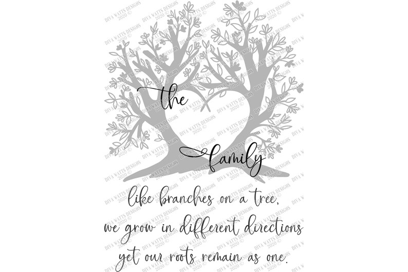 SVG | Like Branches On A Tree | Vertical Farmhouse Sign | Family Last Name | Customize | PNG EPS jpg pdf | Our Roots Remain As One | image 3