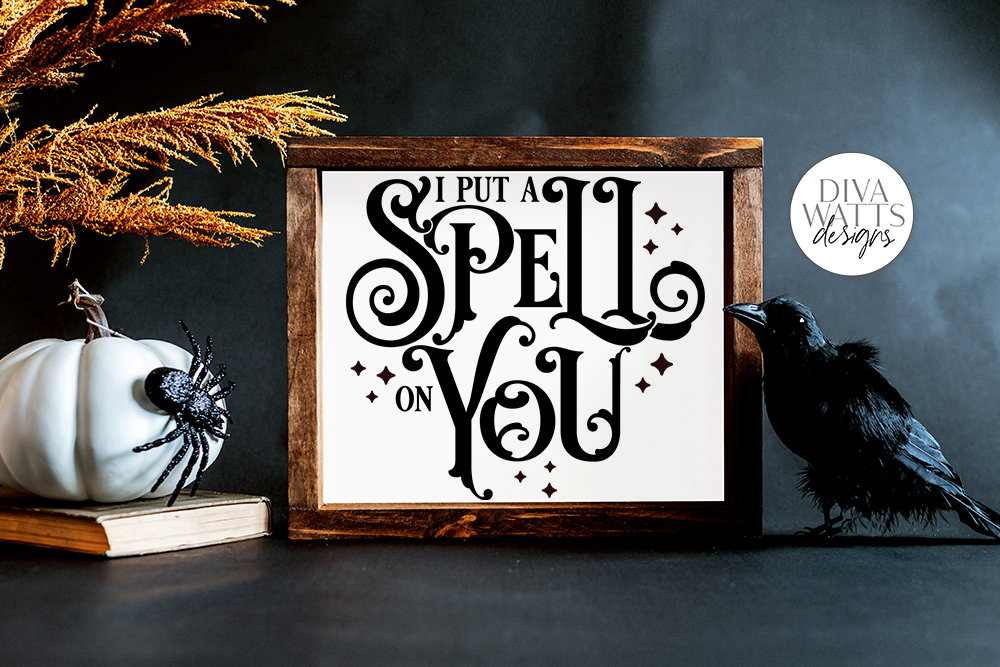 I Put A Spell On You SVG Halloween Witch Word Art Design Etsy