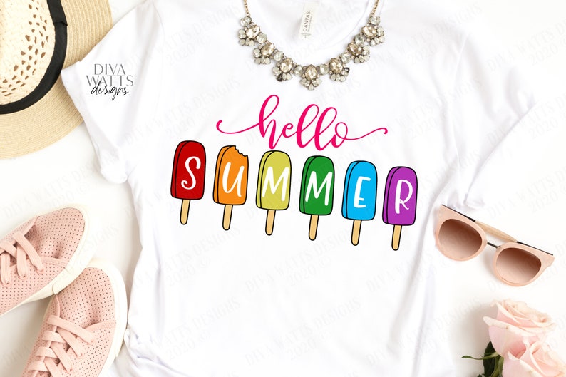 Download SVG Hello Summer Cutting File Popsicle Popsicles Cut | Etsy