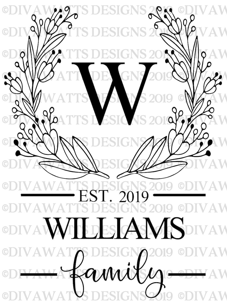 Download SVG Monogram Family Last Name Cutting File Welcome | Etsy