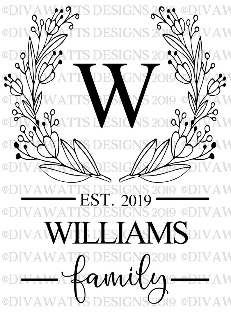 Download SVG Monogram Family Last Name Cutting File Welcome | Etsy