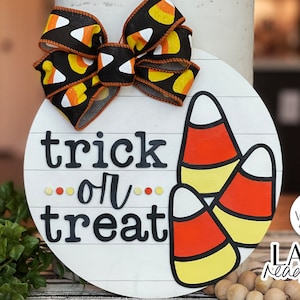 Trick or Treat Glowforge SVG | Halloween Candy Corn Design