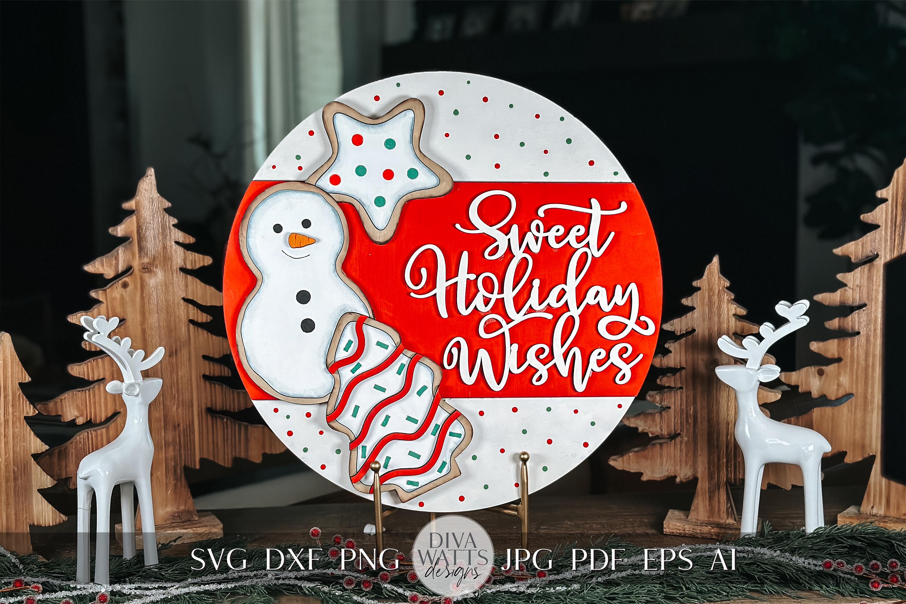 甘いホリデーの願い SVG レーザーカット ファイル - クリスマス