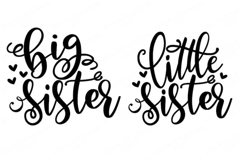 Download Big Sister Little Sister Cutting File Set SVG DXF and | Etsy
